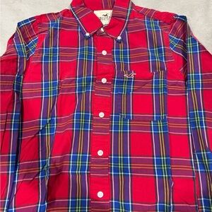 Hollister Men's Vibrant Plaid Button-Down Shirt